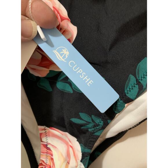 CUPSHE Teal Roses Women’s Size 0X Two Piece‎ Swimsuit NWT Beach Summer - Picture 13 of 13
